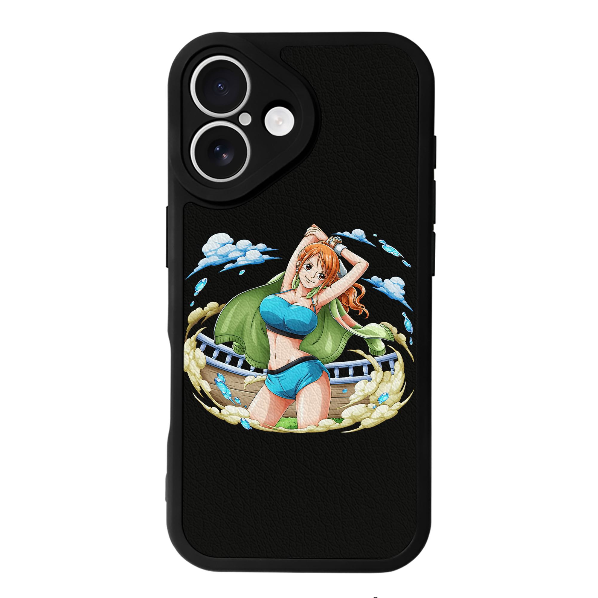 （画像用） ワンピース ナミ ONE PIECE Nami 【iPhone 16シリーズ対応】シリコンスマホケース（レザー調） 材質：シリコン